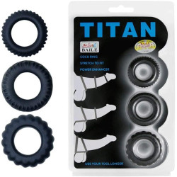 Titan Men's Cock Ring 3 Pack